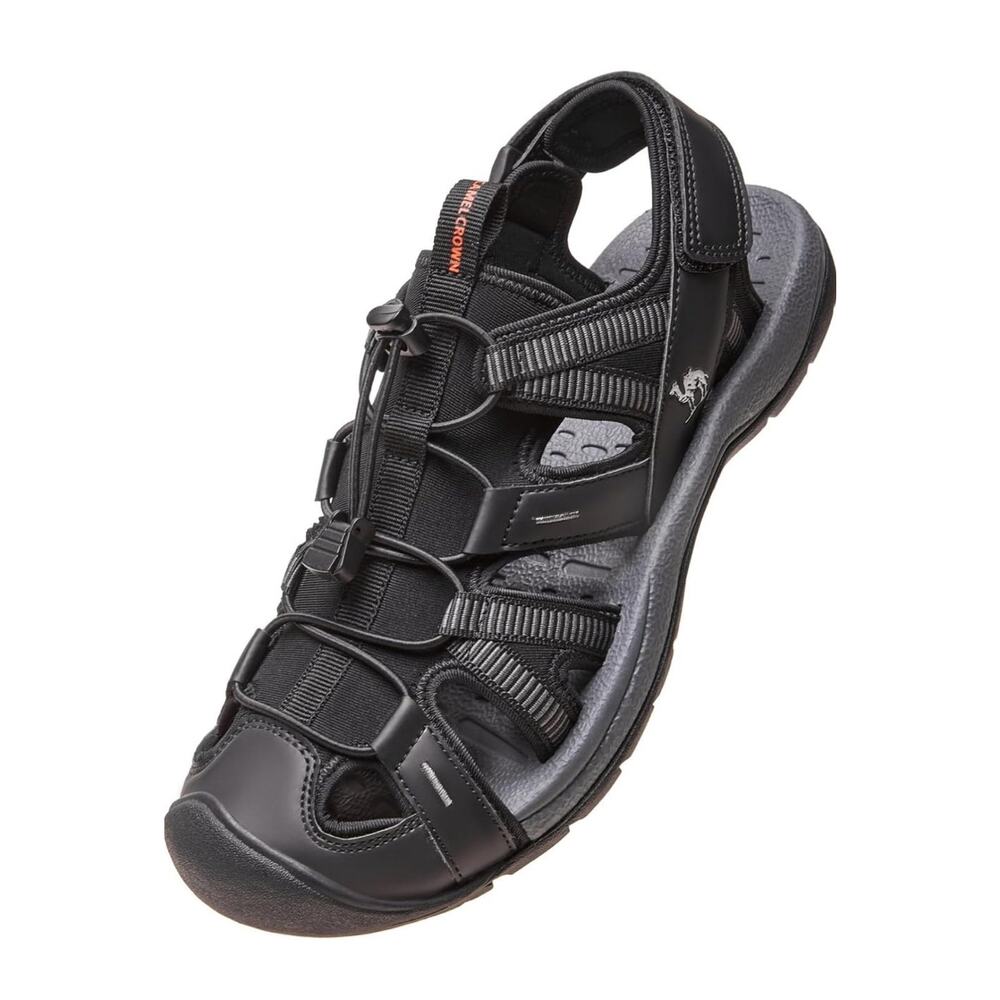 CAMEL CROWN Hiking Sandals, Men Waterproof Closed Toe Water Athletic, Black 8.5